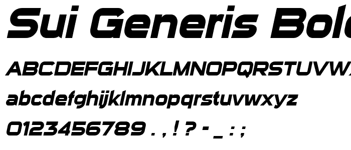 Sui Generis Bold Italic font